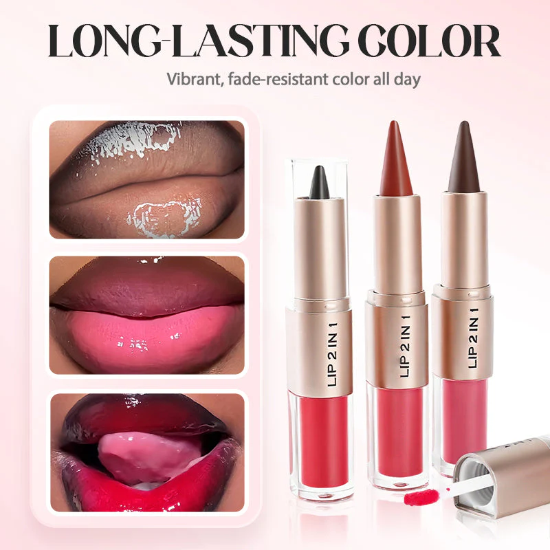 💥🎁LAST DAY BUY 1 GET 1 FREE!!🔥3-in-1 Matte Lipstick & Shine Lip Gloss - Image 6