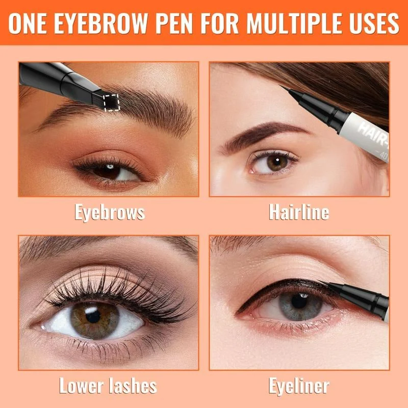 🎁LAST DAY BUY 1 GET 1 FREE!!🔥4D Eyebrow Pencil with Waterproof Microblading and Dual-Ended Eyeliner Brush for Natural Brow Makeup and Eyelash Line - Image 5