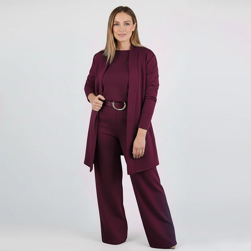 🌸Spring Limited Sale 50% Off!!🌸Elegant Longline Cardigan & Top & Pants 3-Pieces Set🔥 - Image 5