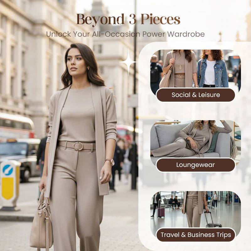 🌸Spring Limited Sale 50% Off!!🌸Elegant Longline Cardigan & Top & Pants 3-Pieces Set🔥 - Image 8