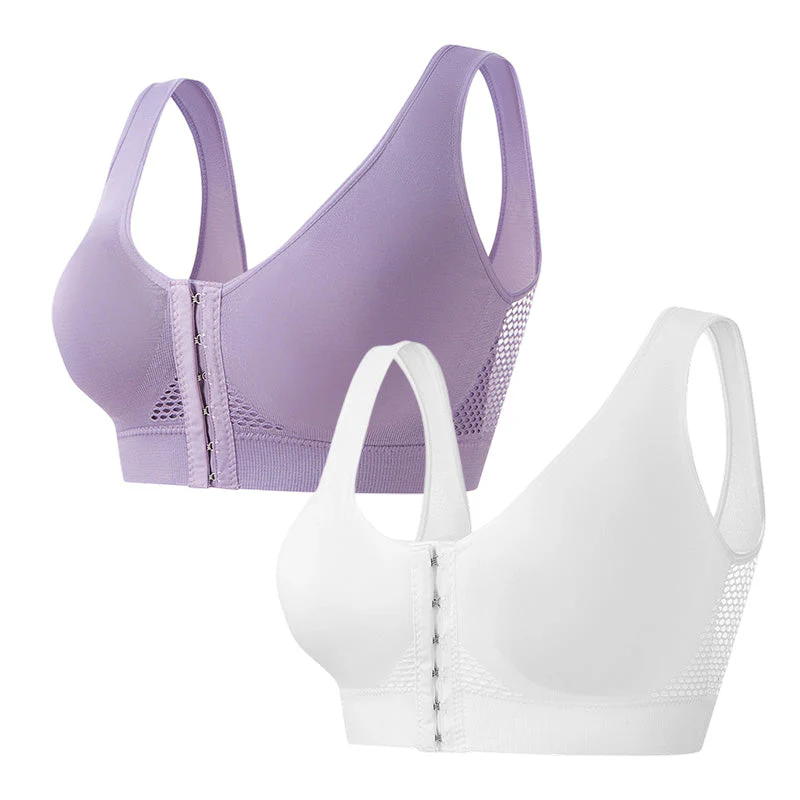 💖LAST DAY SALE 65% OFF💖Front Buckle Cross Wireless Posture Shaping Bra - Image 17