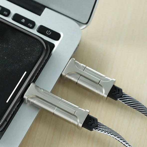 4-in-1 Nylon Braided Fast Charging Cable - Image 4