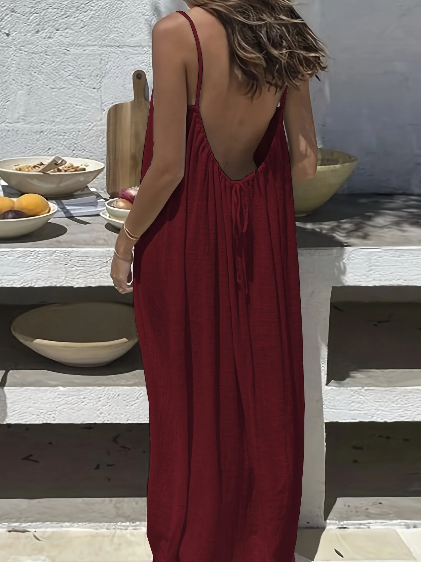 💕LAST DAY SALE: ONLY ￡12.99!!💃Women's Solid Color Backless Cami Dress - Image 23