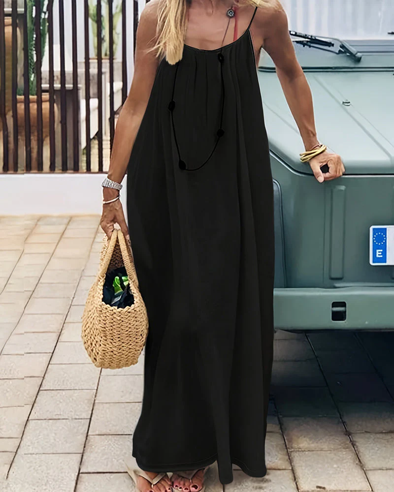 💕LAST DAY SALE: ONLY ￡12.99!!💃Women's Solid Color Backless Cami Dress - Image 6