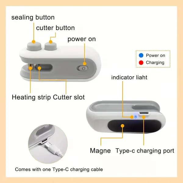 ⏳BLACK FRIDAY SALE: ￡5.99!!🔥Rechargeable 2-in-1 Bag Sealer & Cutter🎁 - Image 9