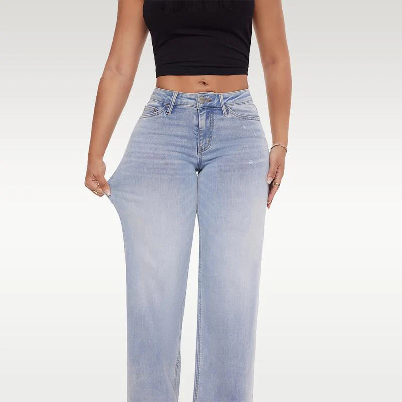🔥LAST DAY SALE 50% OFF✨⚡ 50K+ SOLD! 🎁Mid-low Rise Baggy Jeans Stretchy Wide Leg for Women - Image 4