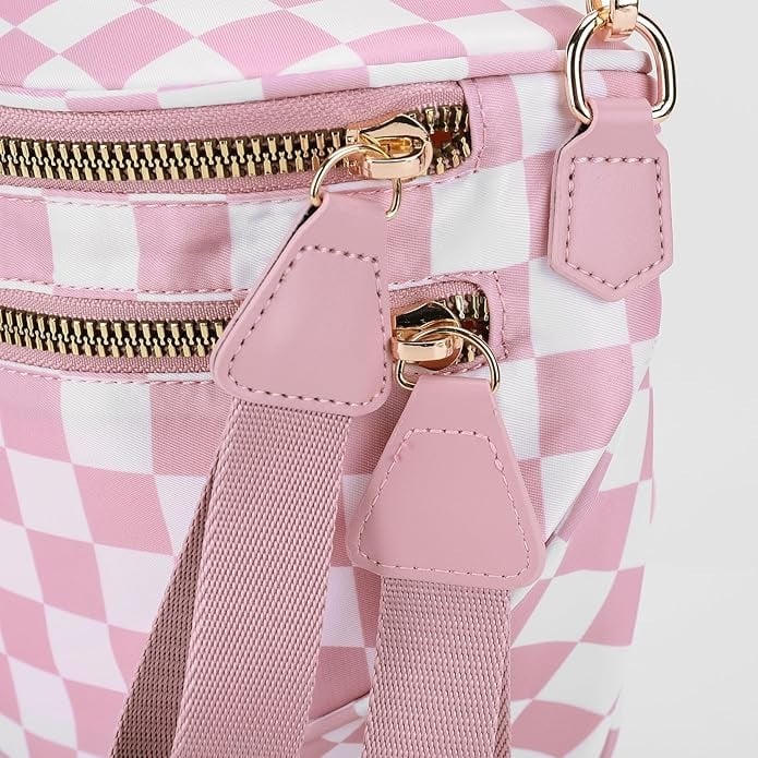 🎁Last Day 49% Off-Black and White Checkered Nylon Bum Bag Plus Size Friendly Fanny Pack - Image 10