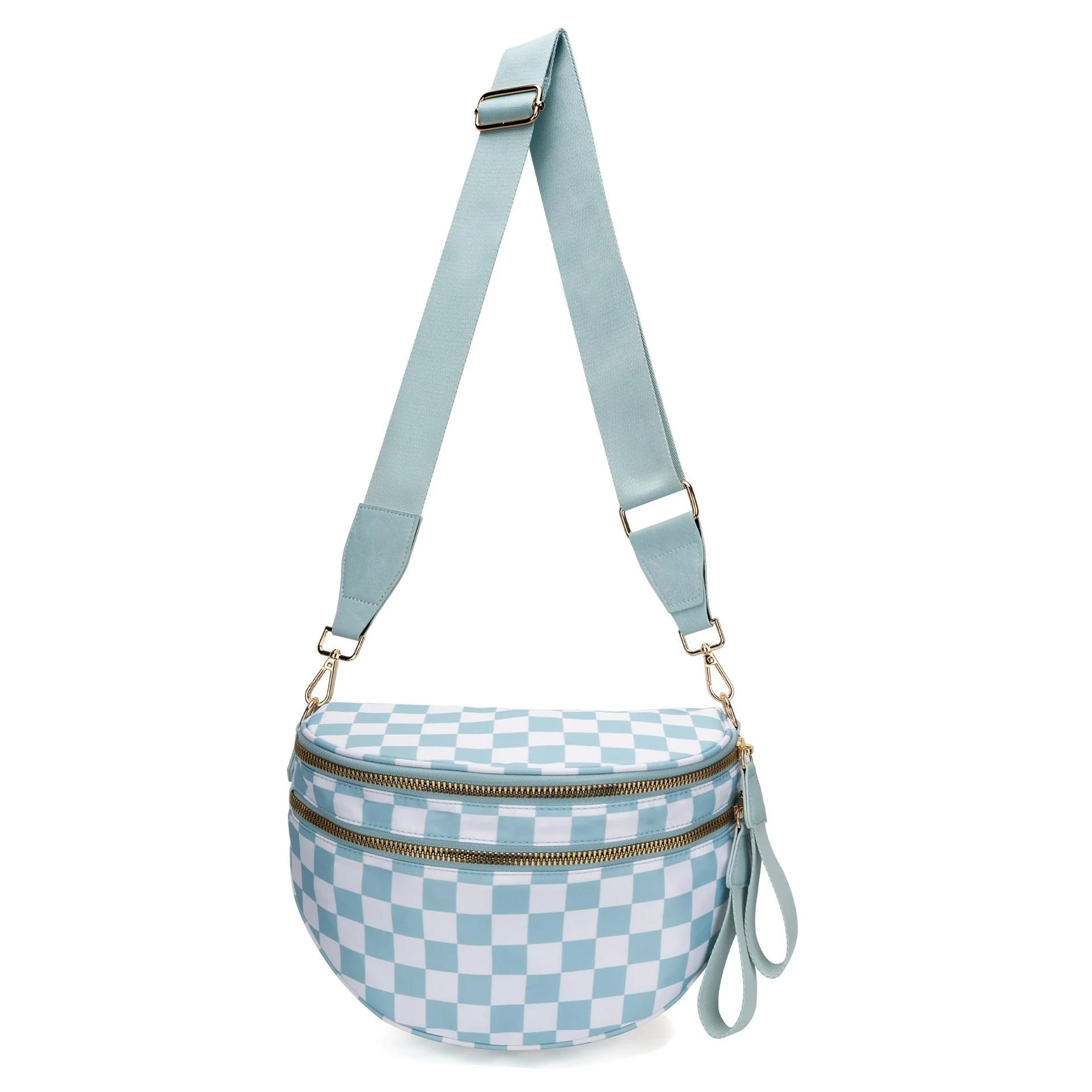 🎁Last Day 49% Off-Black and White Checkered Nylon Bum Bag Plus Size Friendly Fanny Pack - Image 12