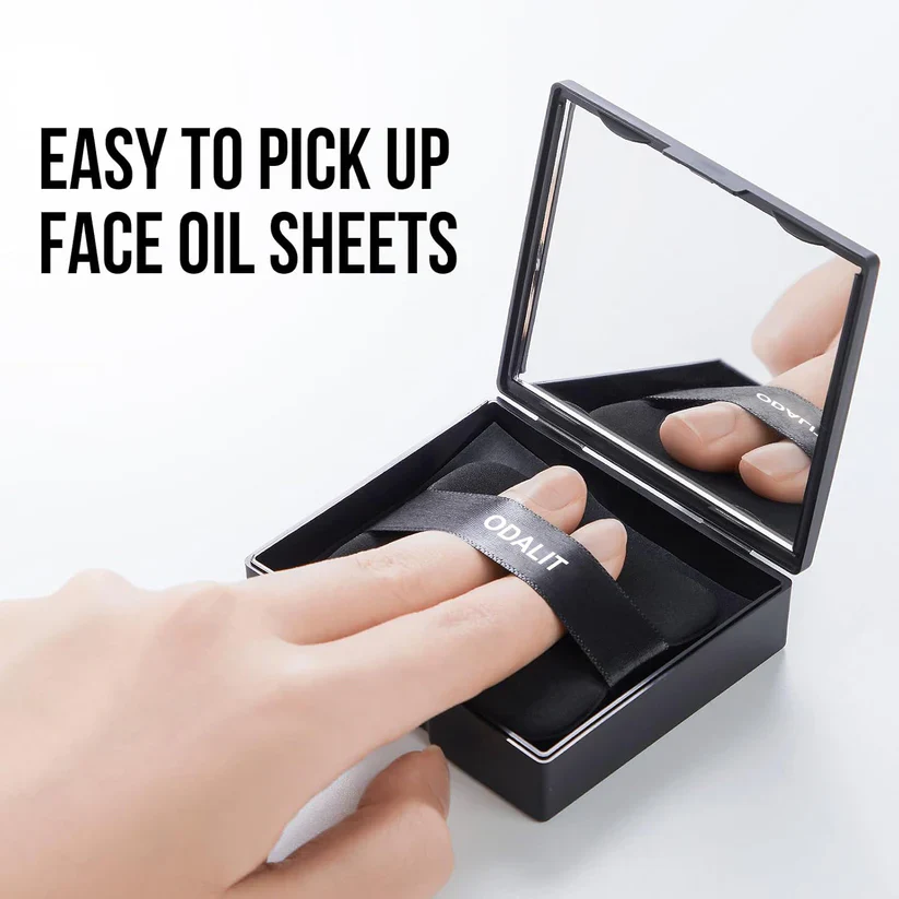 ⏰LAST DAY SALE 50% OFF!!💝Black Magnet Oil Blotting Setting Sheet With Powder More Control Oil Keep Fresh 2 IN 1 Blotting Sheet - Image 3