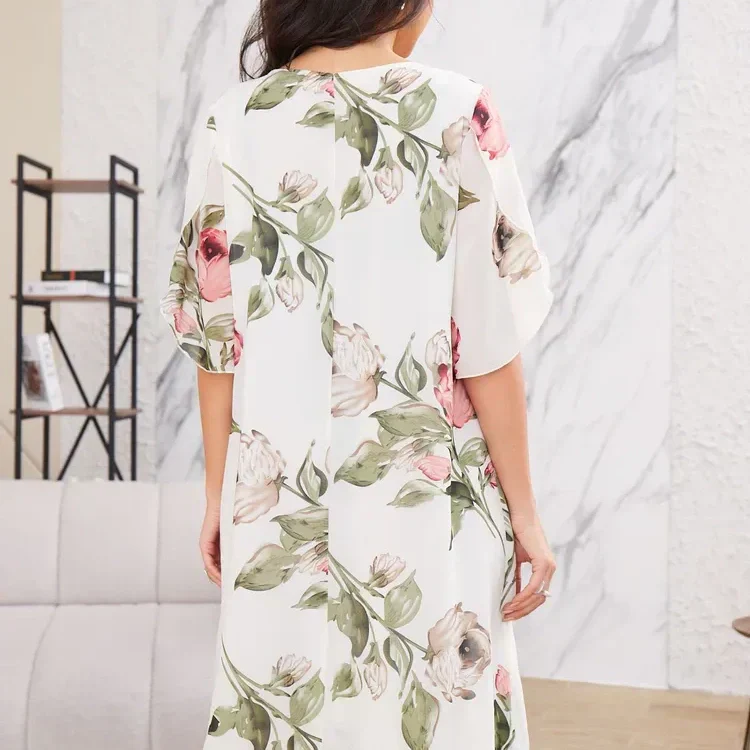 💕Spring HOT SALE 50% OFF💕Blush Petal Flow Chiffon Dress - Image 17