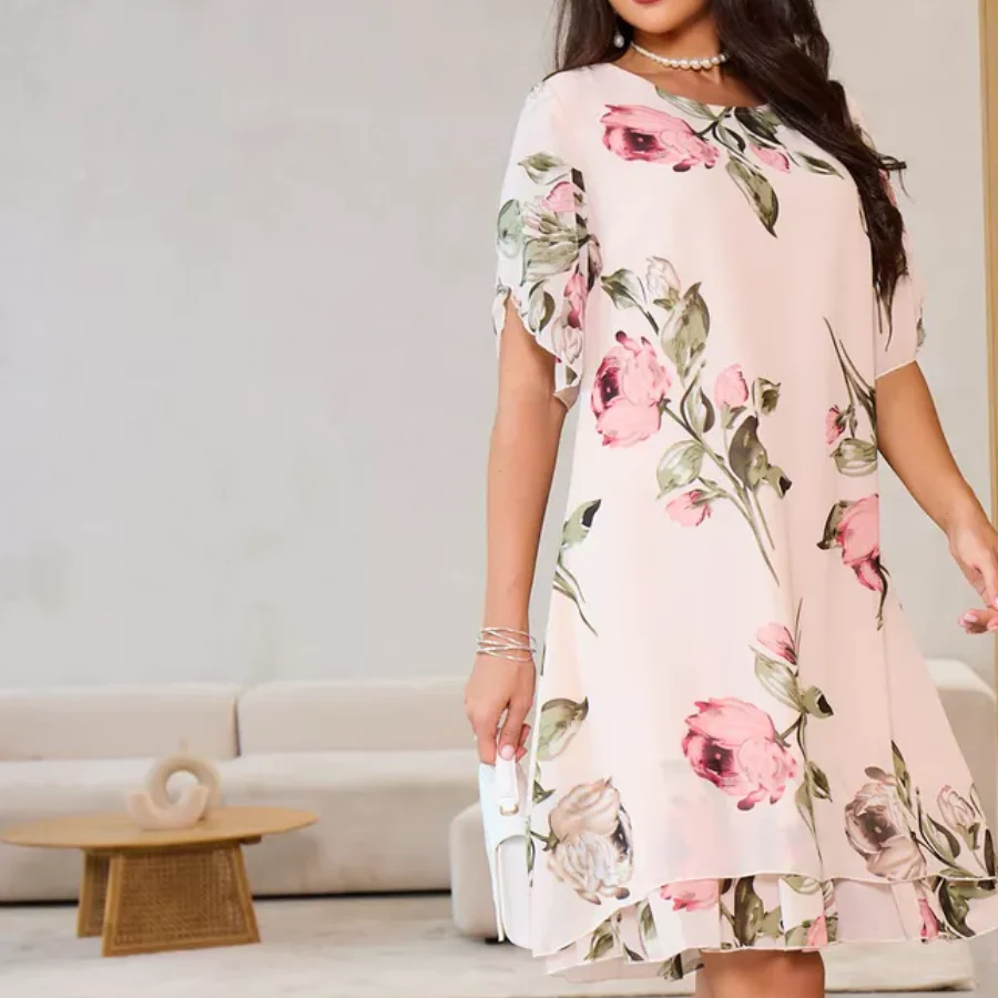 💕Spring HOT SALE 50% OFF💕Blush Petal Flow Chiffon Dress - Image 2