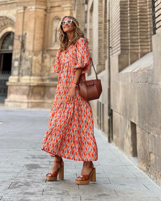 💖LAST DAY SALE 50% OFF💖Women's Elegant Puff Sleeve Floral Boho Maxi Dress👗 - Image 10