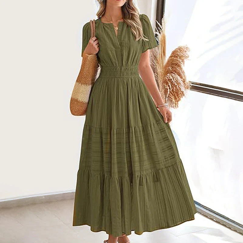 💕SPRING HOT SALE 50% OFF💕Women's Boho Chic Smocked Waist Maxi Dress - Image 2