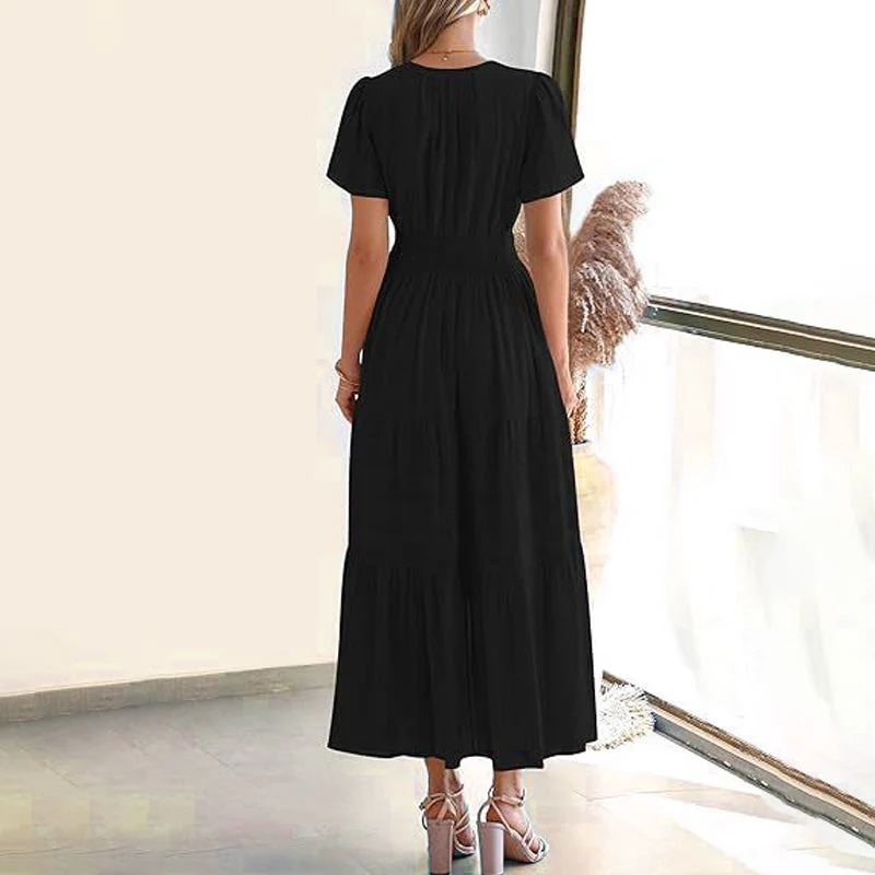 💕SPRING HOT SALE 50% OFF💕Women's Boho Chic Smocked Waist Maxi Dress - Image 4