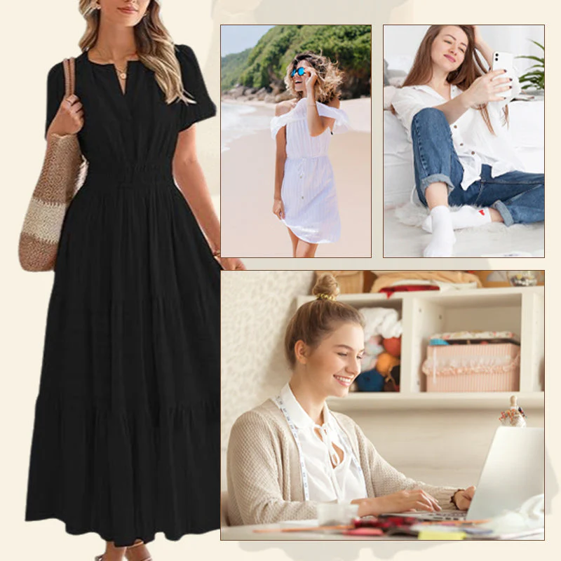 💕SPRING HOT SALE 50% OFF💕Women's Boho Chic Smocked Waist Maxi Dress - Image 7