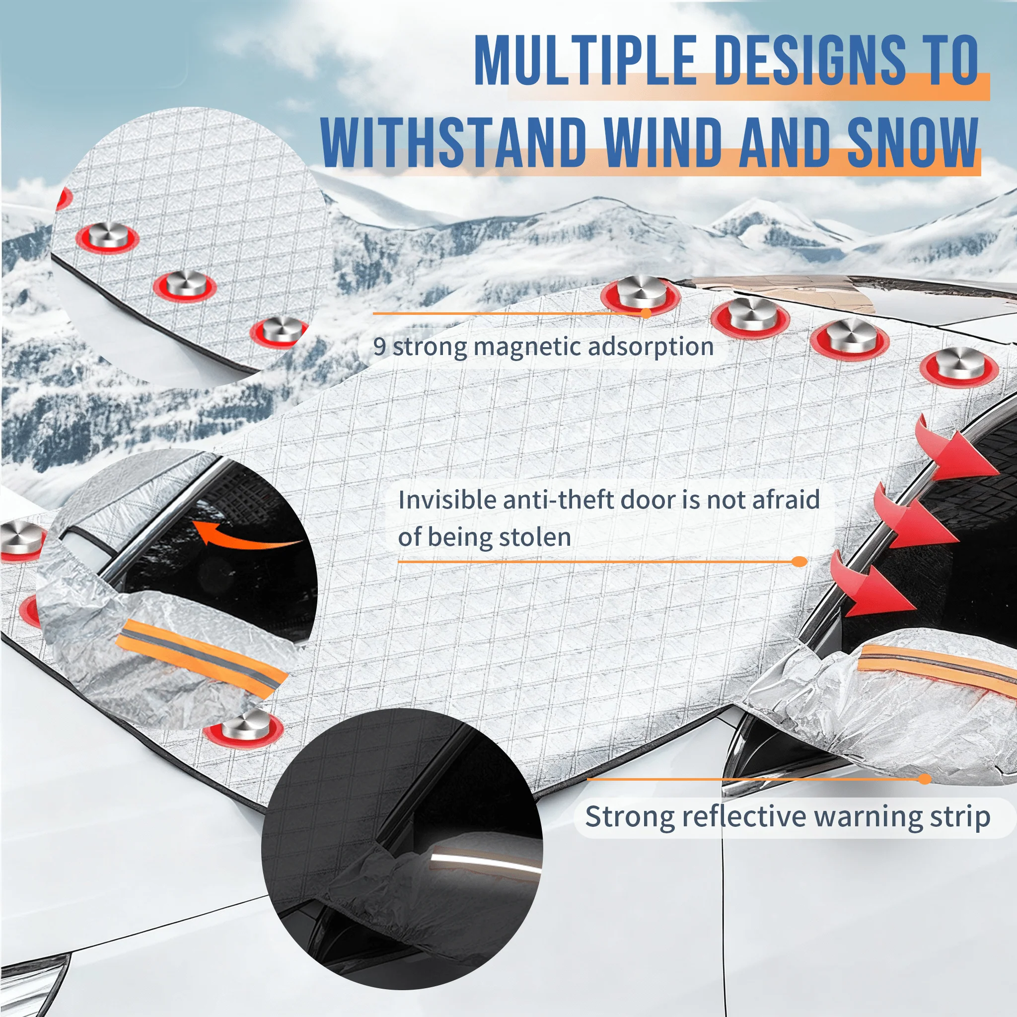 ⏳LAST DAY SALE 49% OFF🚗❄️4-Layer Magnetic Windshield Car Snow Cover - Image 2