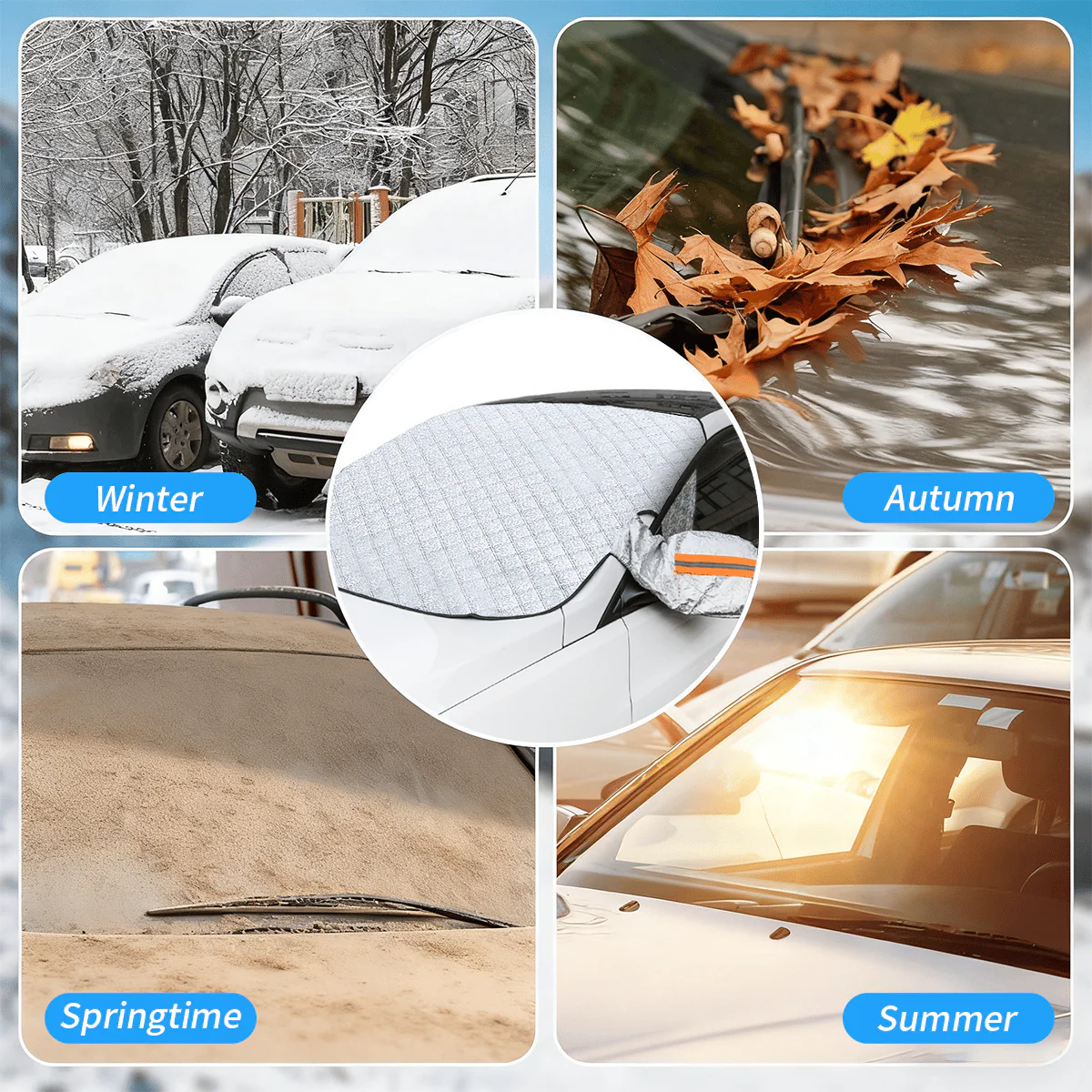 ⏳LAST DAY SALE 49% OFF🚗❄️4-Layer Magnetic Windshield Car Snow Cover - Image 8