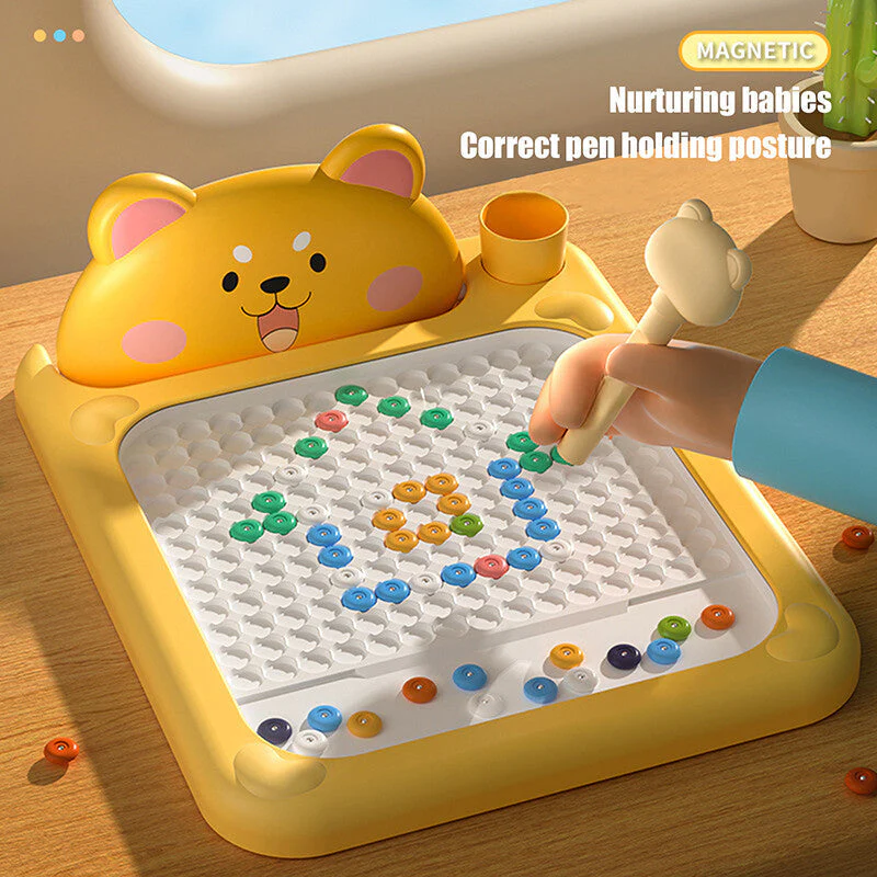 🔥LAST DAY SALE 49% OFF🎨✏️Cartoon Magnetic Drawing Board – Shiba & Bear Dot Art Toy for Kids🎁 - Image 3