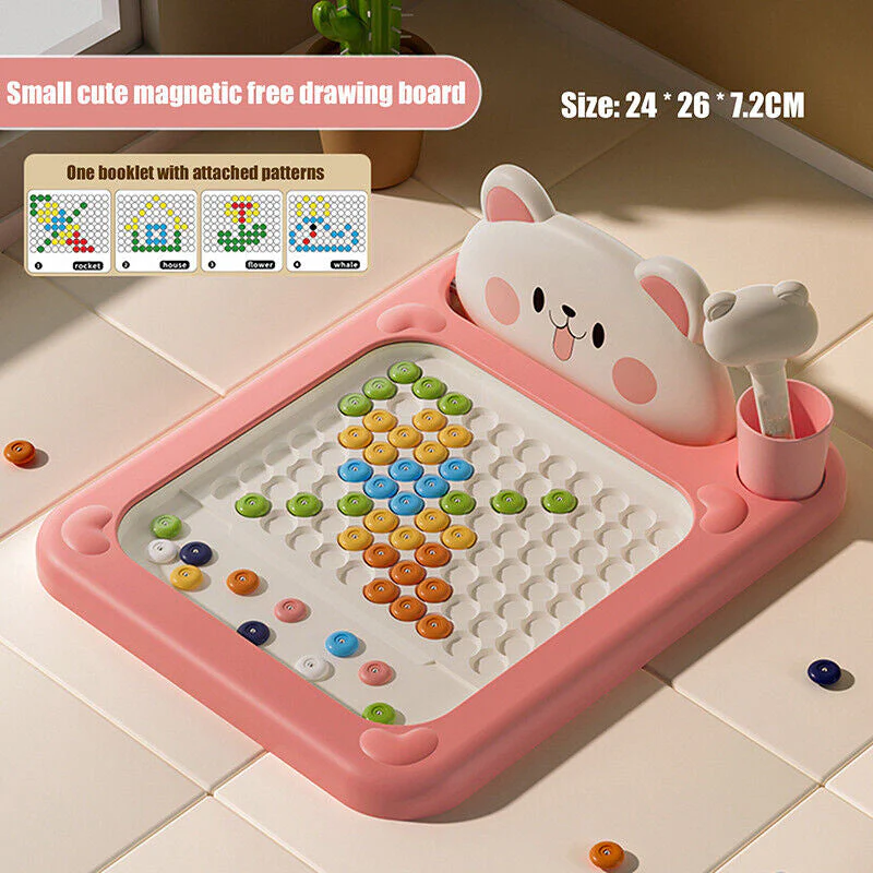 🔥LAST DAY SALE 49% OFF🎨✏️Cartoon Magnetic Drawing Board – Shiba & Bear Dot Art Toy for Kids🎁 - Image 7