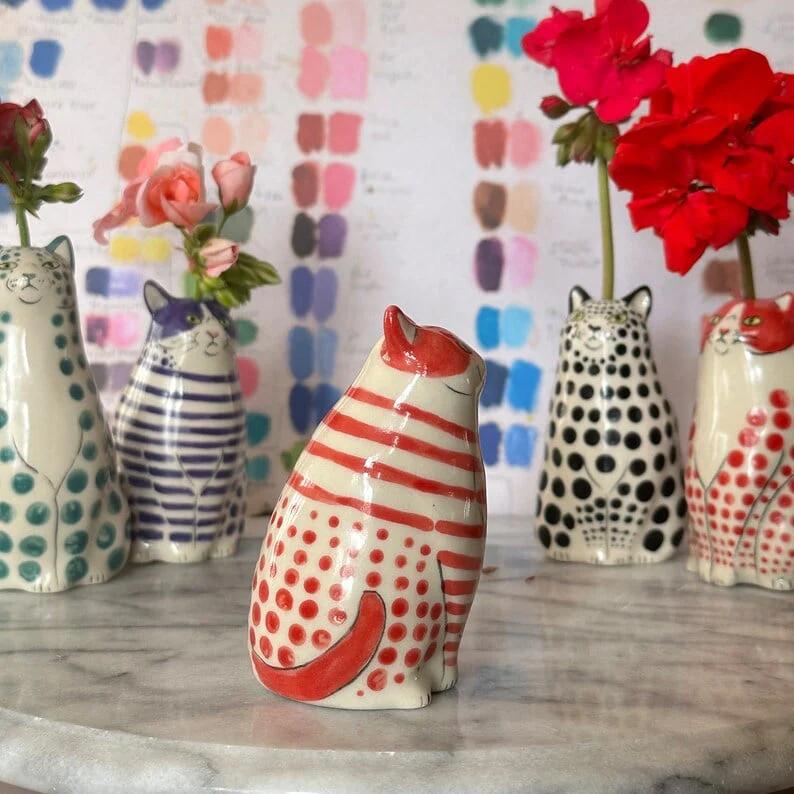 💝Hot Sale 50% OFF💝Polka Dot Cat Vase🐱💐 - Image 6