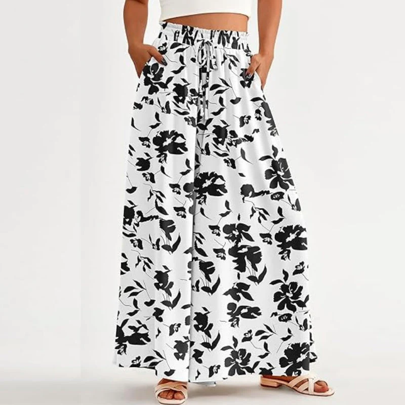 💖LAST DAY SALE: ONLY ￡13.99!!💖Floral Print High-Waisted Wide Leg Pants - Image 4