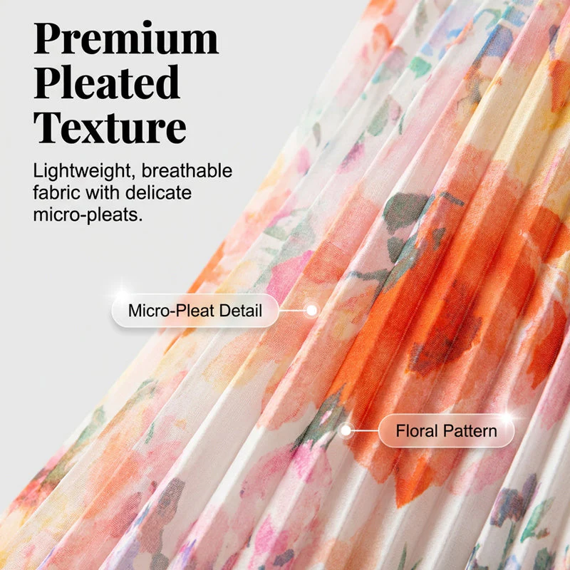 💖Mother’s Day Sale: 50% OFF!💖Women’s Sleeveless Floral Print Pleated Dress - Image 4