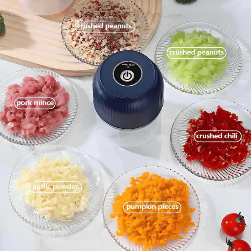 ⏰LAST DAY SALE: £6.99!!⚡50K+ SOLD! Almost Gone-💥Electric Garlic Chopper, Mini Portable Veggie Cutter