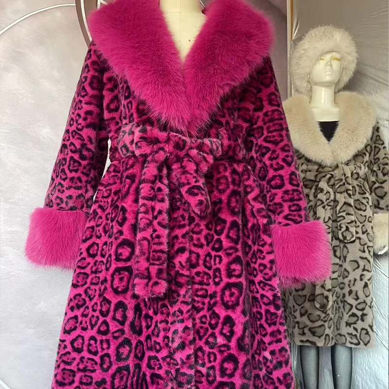 🧥Women's Leopard Print Fluffy Faux Fur Coat with Belt（50% OFF） - Image 11
