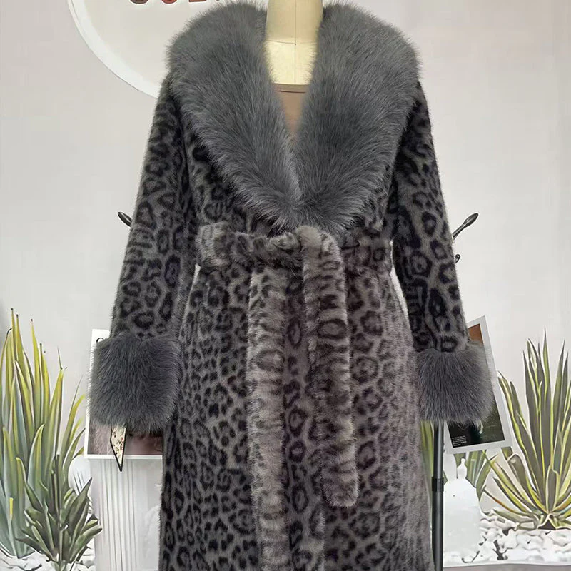 🧥Women's Leopard Print Fluffy Faux Fur Coat with Belt（50% OFF） - Image 14