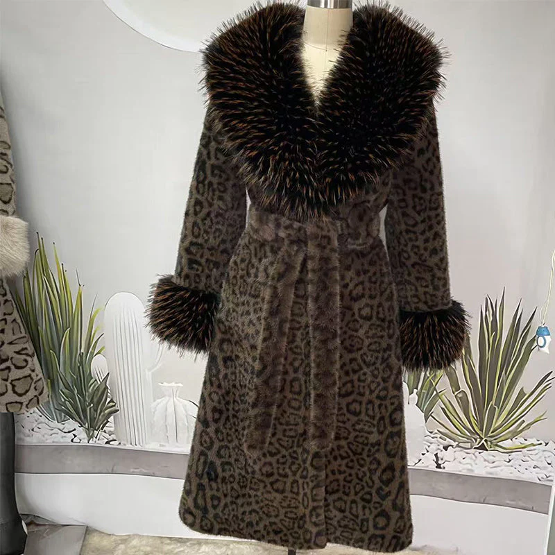 🧥Women's Leopard Print Fluffy Faux Fur Coat with Belt（50% OFF） - Image 16