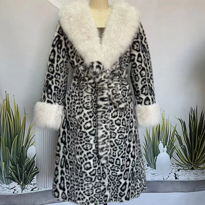 🧥Women's Leopard Print Fluffy Faux Fur Coat with Belt（50% OFF） - Image 9