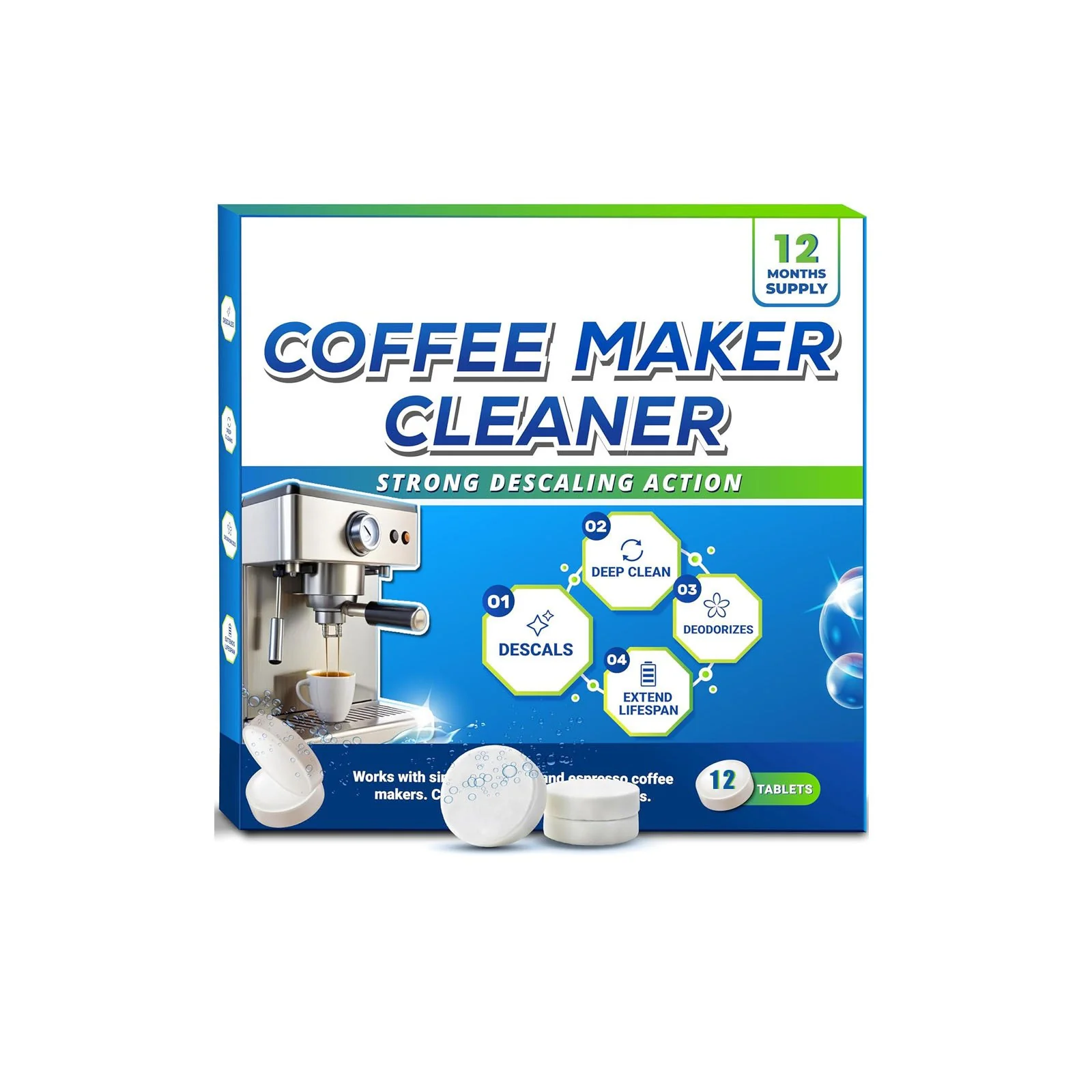 ⏰Last Day Surprise Price: ￡6.99!!🔥Multifunctional Coffee Machine Cleaner Descaler Tablets - Image 8