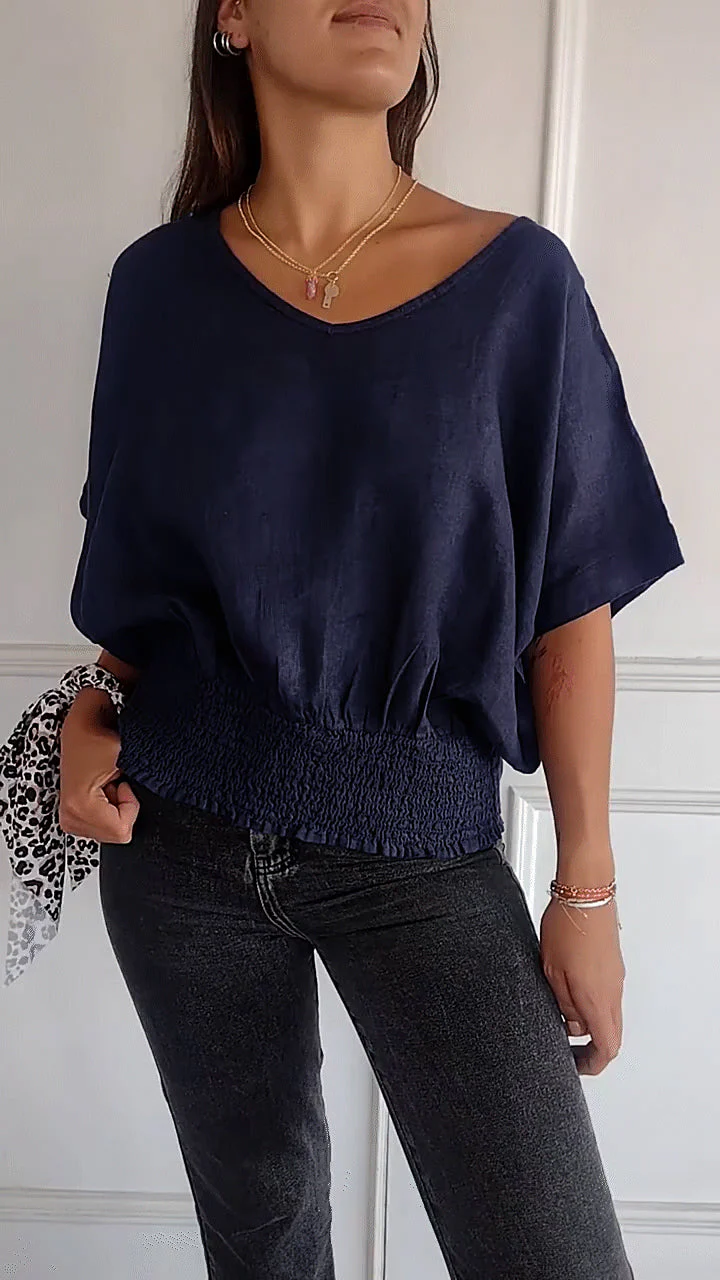 🔥BUY 3 PAY FOR 2 (Each only￡7.99!!)🔥Simple Solid Color V-Neck Half-Sleeve T-Shirt💛 - Image 17