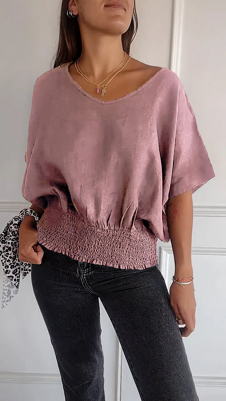 🔥BUY 3 PAY FOR 2 (Each only￡7.99!!)🔥Simple Solid Color V-Neck Half-Sleeve T-Shirt💛 - Image 19
