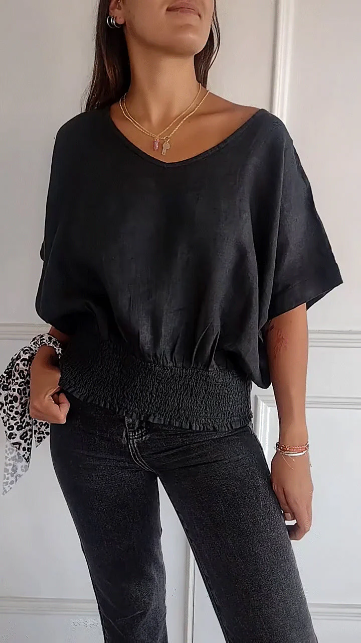 🔥BUY 3 PAY FOR 2 (Each only￡7.99!!)🔥Simple Solid Color V-Neck Half-Sleeve T-Shirt💛 - Image 22