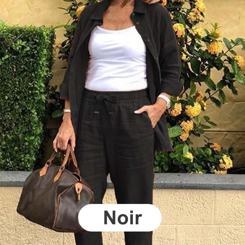 🌸 Spring Hot Sale 75% OFF🌸Women's cotton linen long sleeve blouse and pants set - Image 18