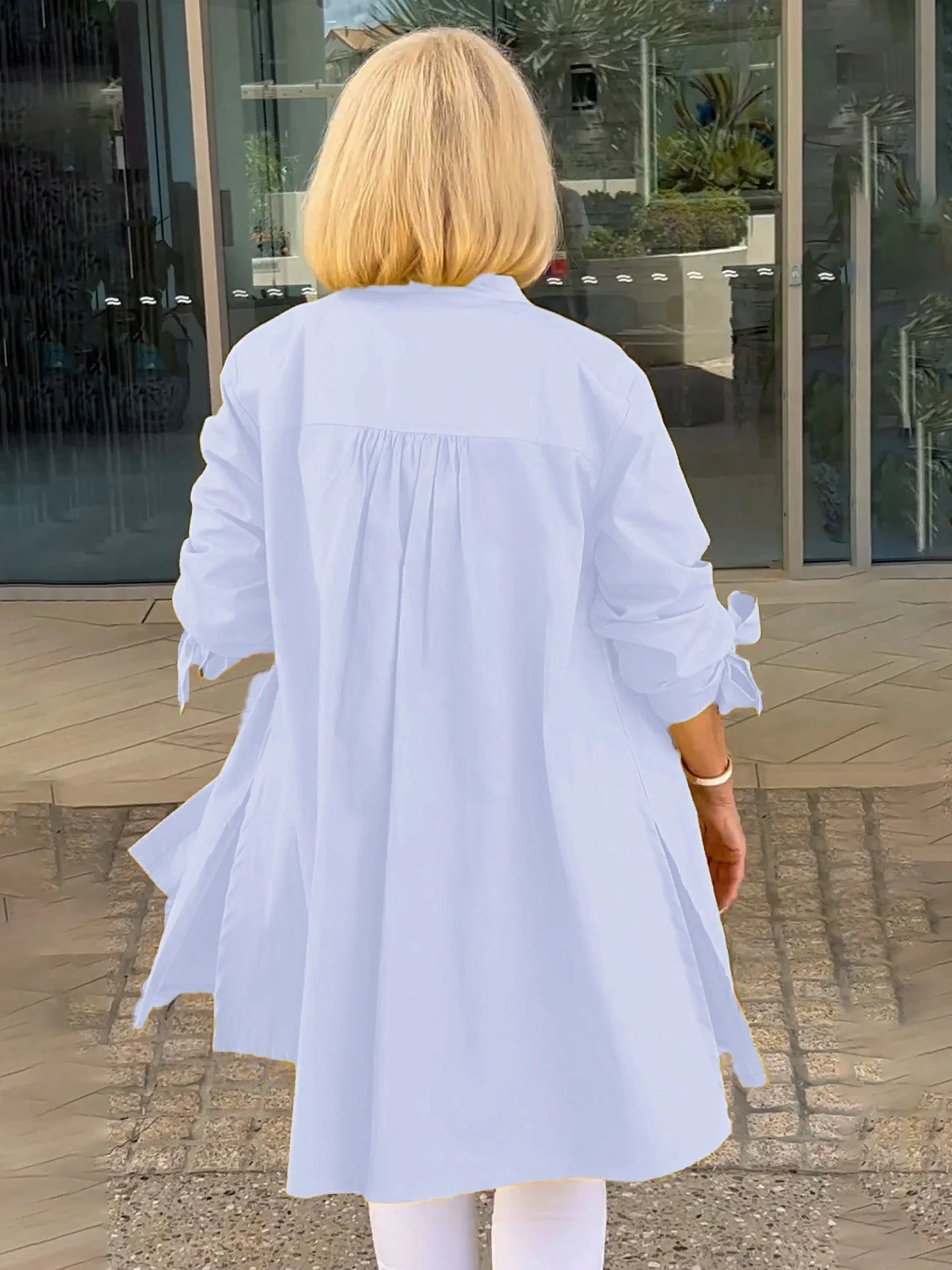 🔥LAST DAY SALE 49% OFF🔥Solid Color Long Cotton Shirt Jackets For Women - Image 15