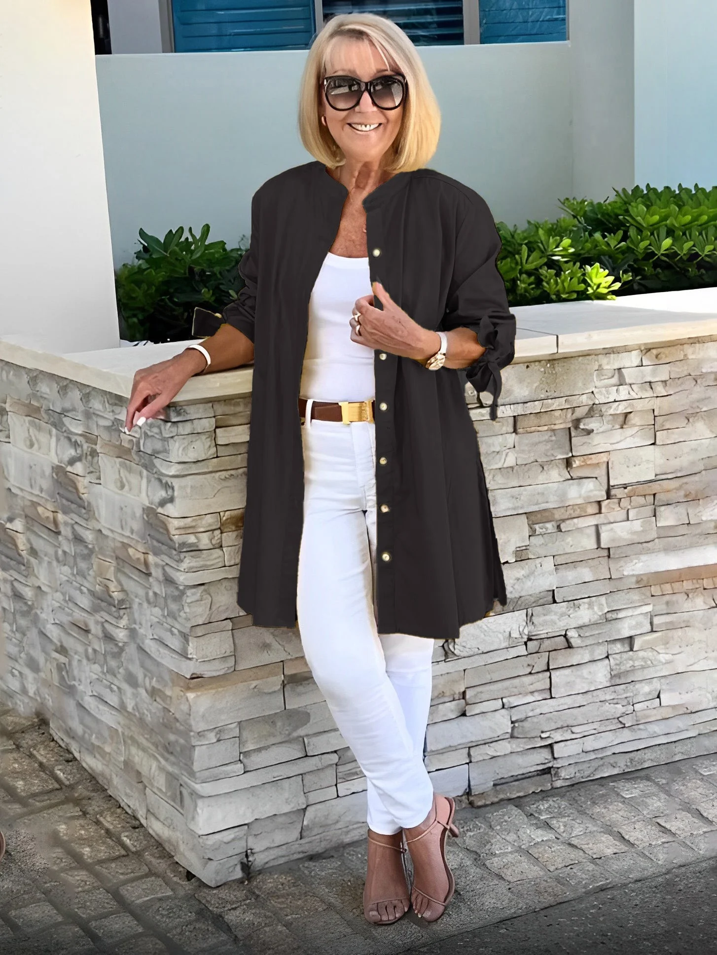 🔥LAST DAY SALE 49% OFF🔥Solid Color Long Cotton Shirt Jackets For Women - Image 16