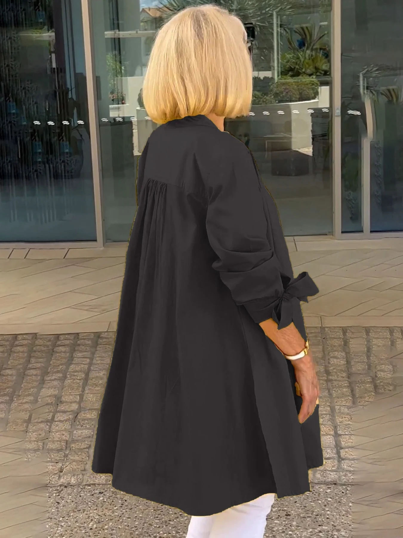 🔥LAST DAY SALE 49% OFF🔥Solid Color Long Cotton Shirt Jackets For Women - Image 18
