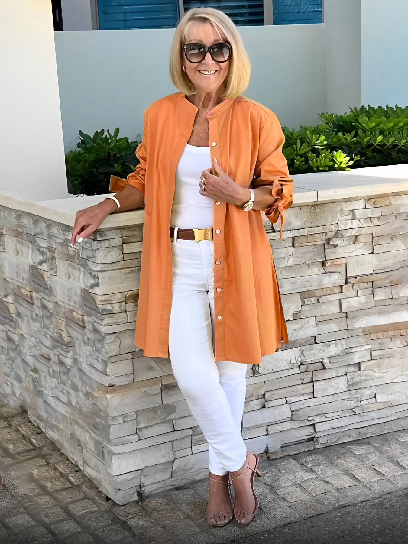 🔥LAST DAY SALE 49% OFF🔥Solid Color Long Cotton Shirt Jackets For Women - Image 22