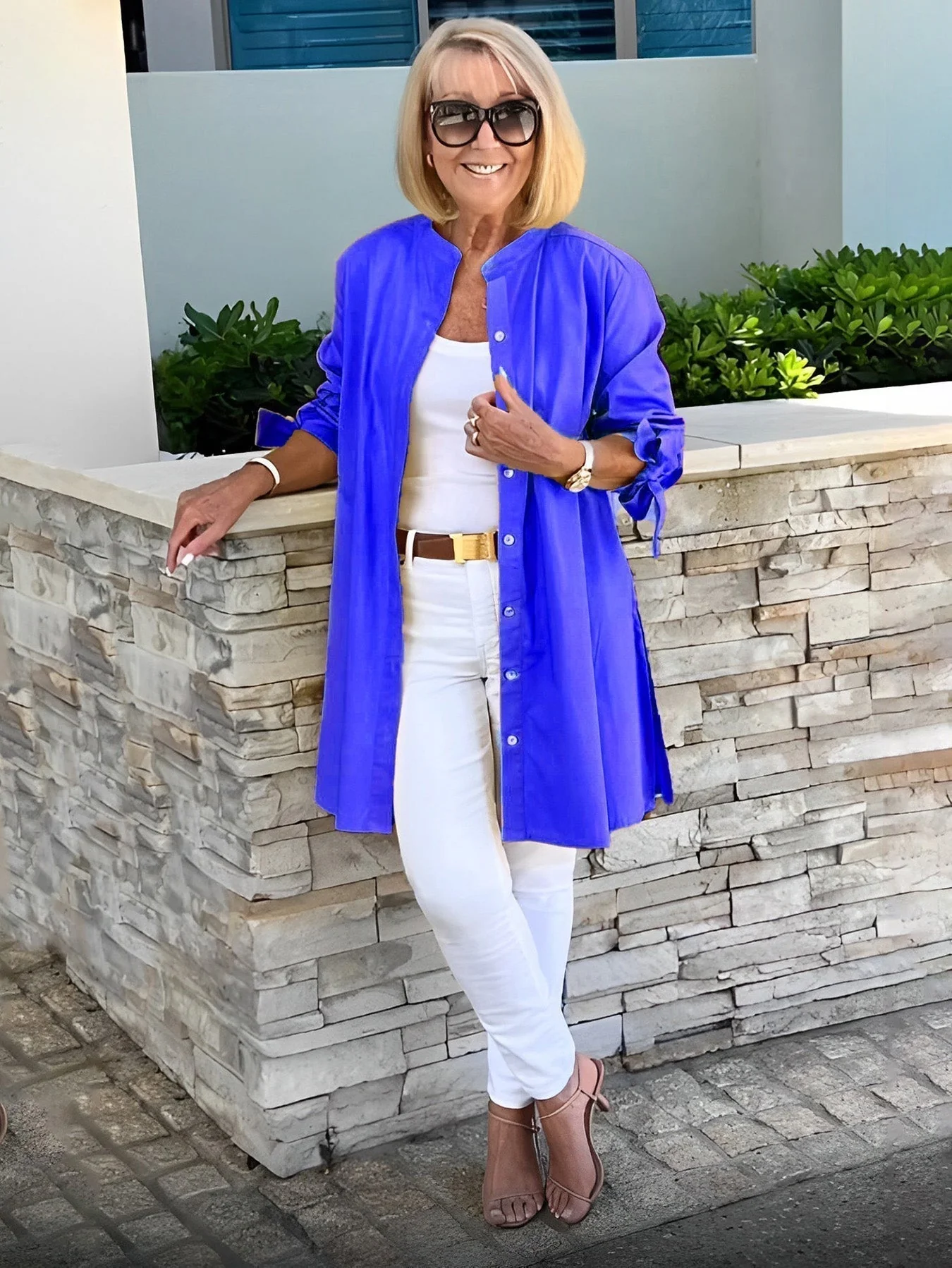 🔥LAST DAY SALE 49% OFF🔥Solid Color Long Cotton Shirt Jackets For Women - Image 25