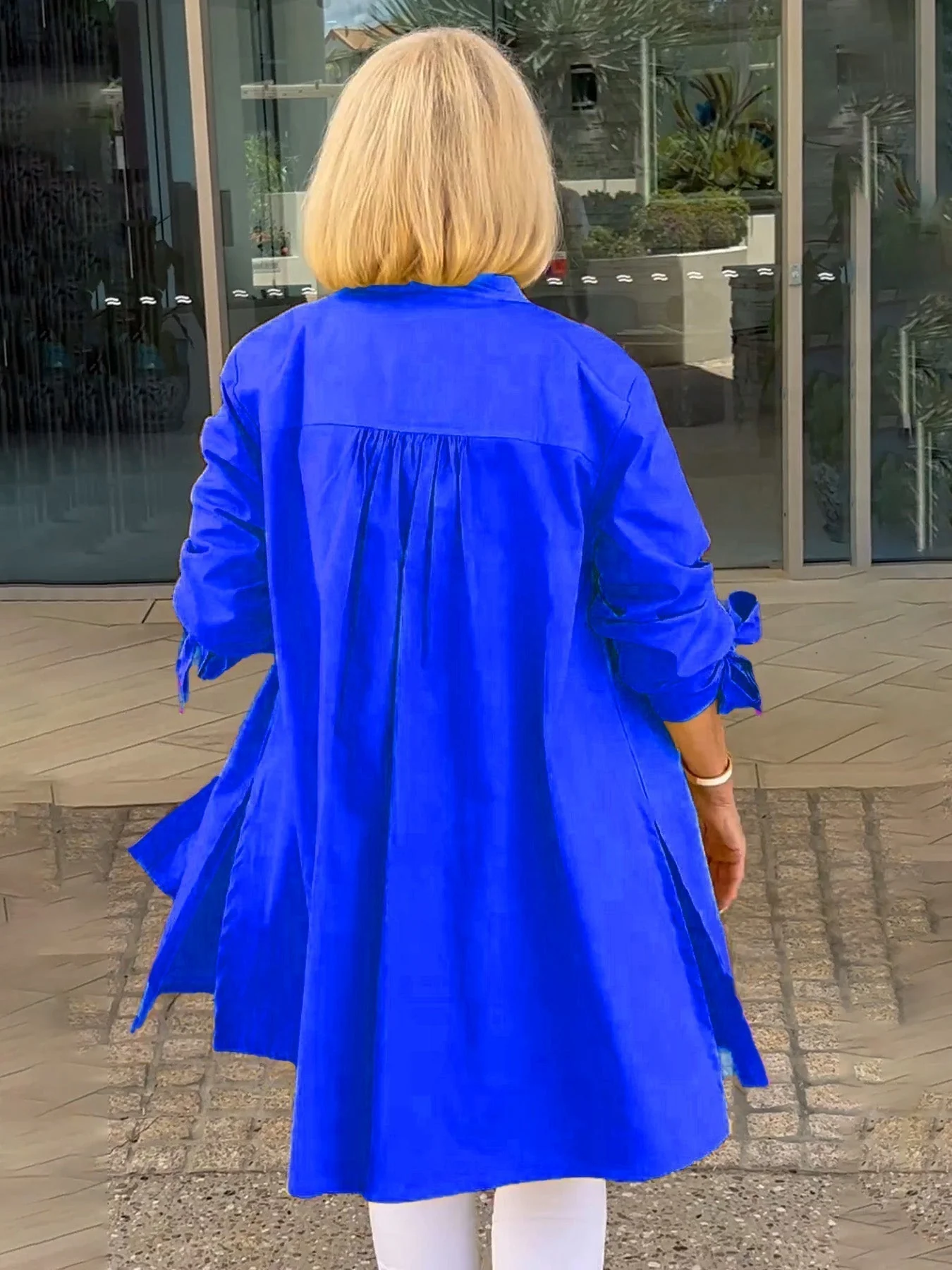 🔥LAST DAY SALE 49% OFF🔥Solid Color Long Cotton Shirt Jackets For Women - Image 26