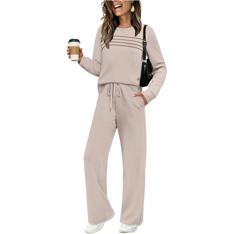 🔥LAST DAY 60% OFF✨Women's Crew Neck Top & Drawstring Pants Set - Image 4
