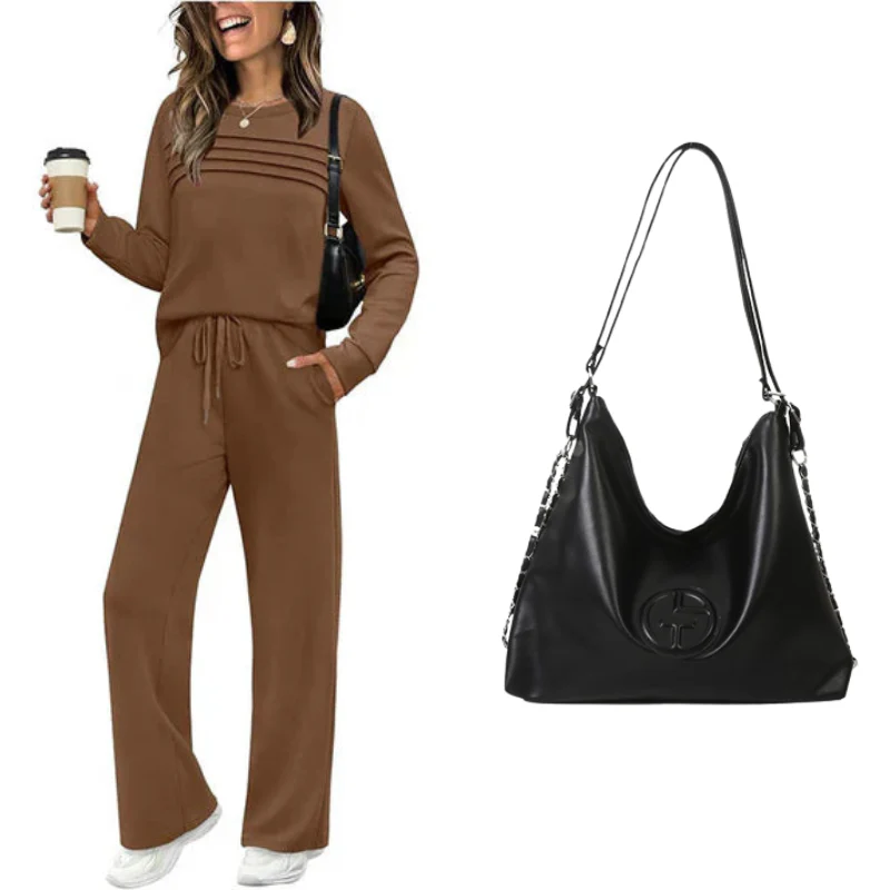 🔥LAST DAY 50% OFF💓Women's Crew Neck Top & Drawstring Pants Set - Image 26
