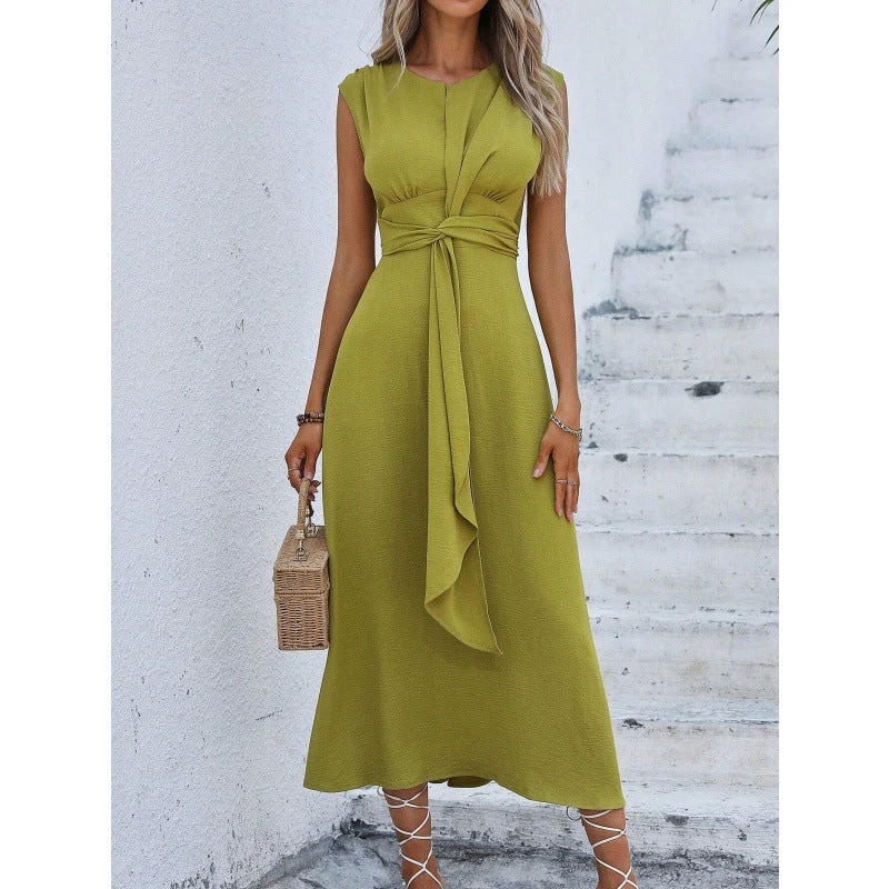 ⏳LAST DAY SALE 59% OFF!!🎁Women's Elegant Solid Color Crew Neck Dress - Image 2