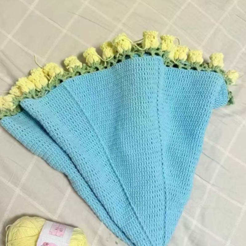Crochet Rose Bouquet Knitted Blanket - Image 15