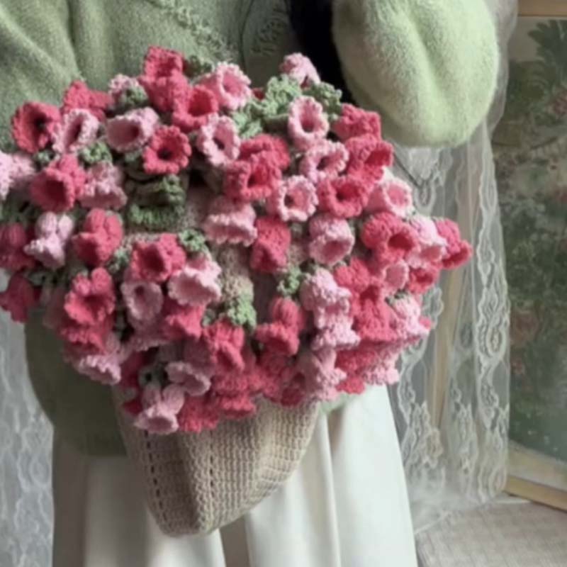 Crochet Rose Bouquet Knitted Blanket - Image 19
