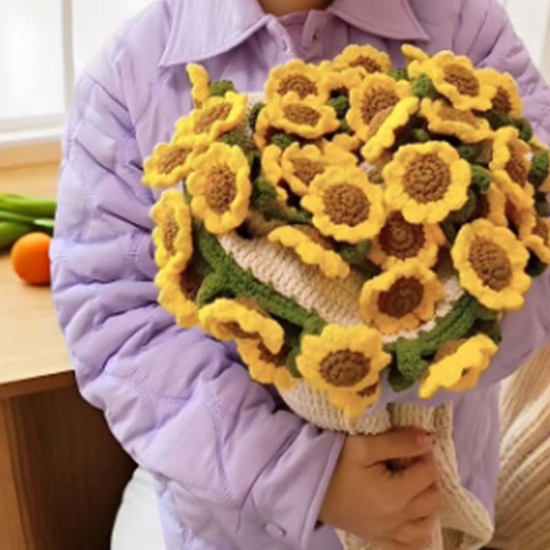 Crochet Rose Bouquet Knitted Blanket - Image 5