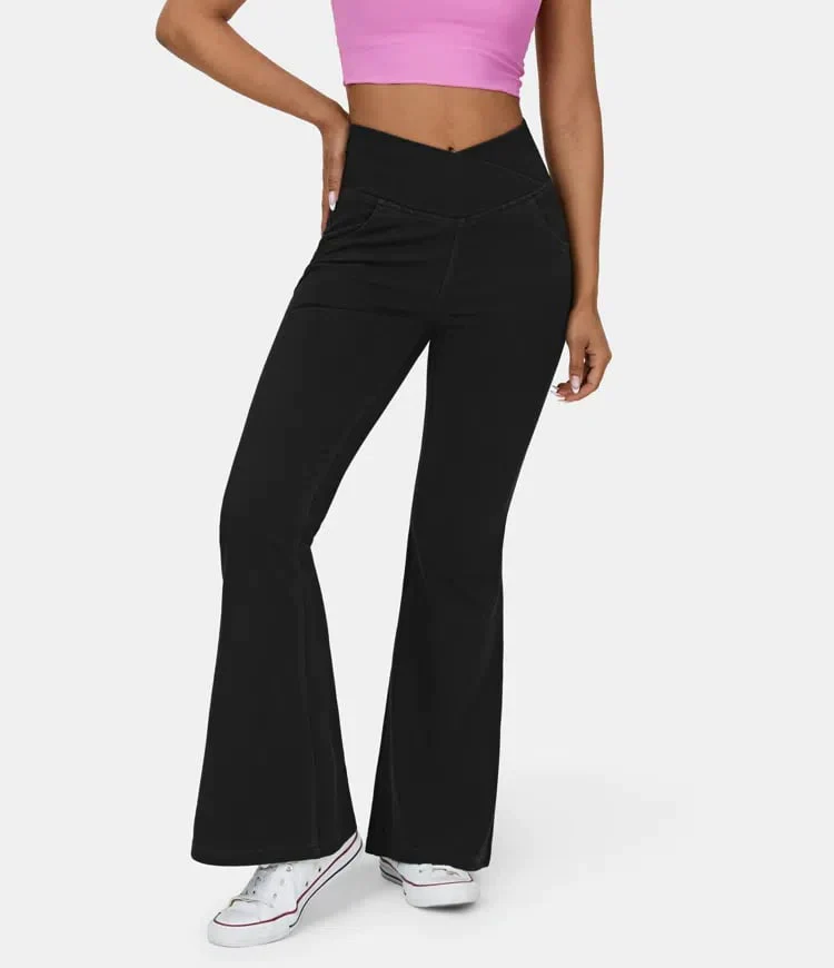 🔥HOT SALE-49% OFF🔥Stretchy Denim High Waisted Crossover Flare Pants👖 - Image 5