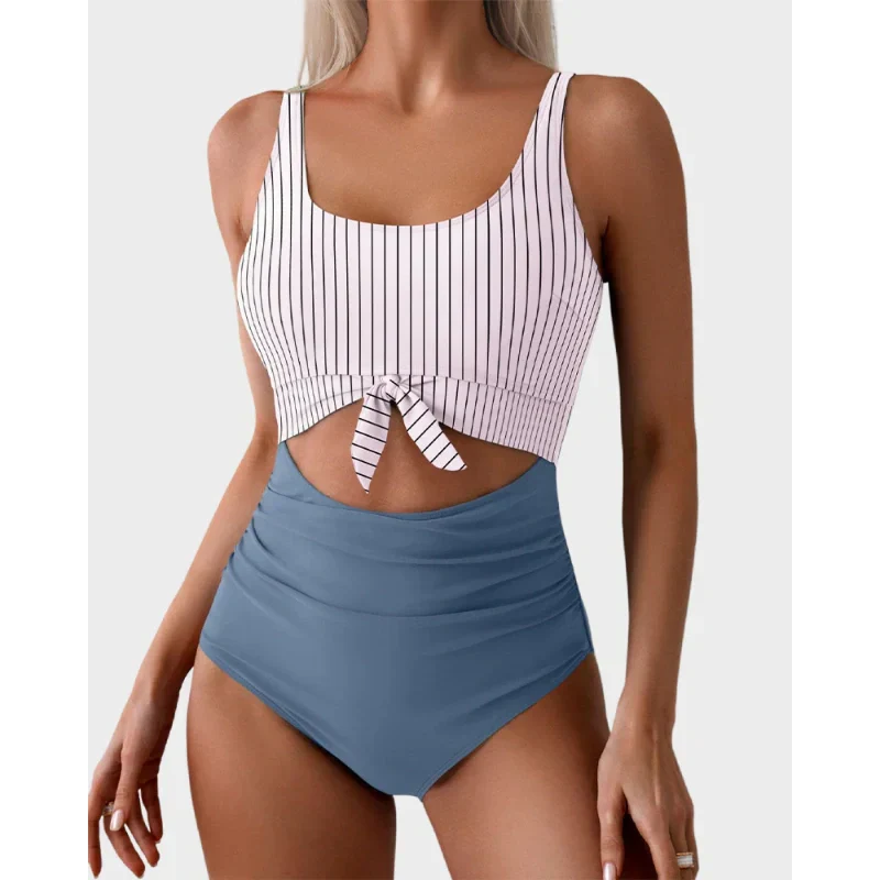 👙LAST DAY SALE 50% OFF!!💃Women's Tummy Control Slimming Cutout Tie Knot One Piece Swimsuit - Image 13